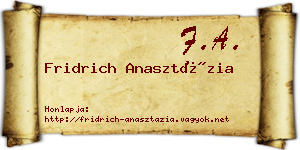 Fridrich Anasztázia névjegykártya